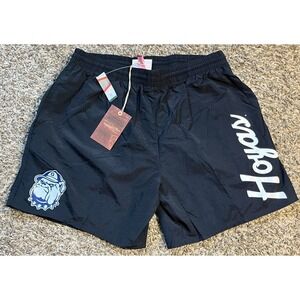 NEW Mitchell & Ness Georgetown Hoyas NCAA Black Nylon Shorts (Large)